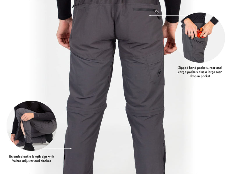 Chargez l&#39;image dans la visionneuse de la galerie, Endura Men&#39;s Hummvee Zip Off Cycling Pant Black, Small - RACKTRENDZ
