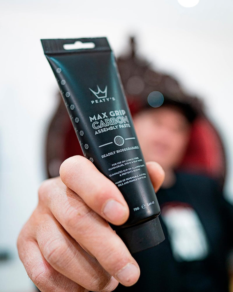 Chargez l&#39;image dans la visionneuse de la galerie, Peaty’s Max Grip Carbon Gripper Paste (75g), Eliminate Slip Between Bicycle Components, Handle Bars, Handlebars, Bike Stems &amp; Seat Posts, Readily Biodegradable from Natural Oils &amp; Pumice Particles - RACKTRENDZ
