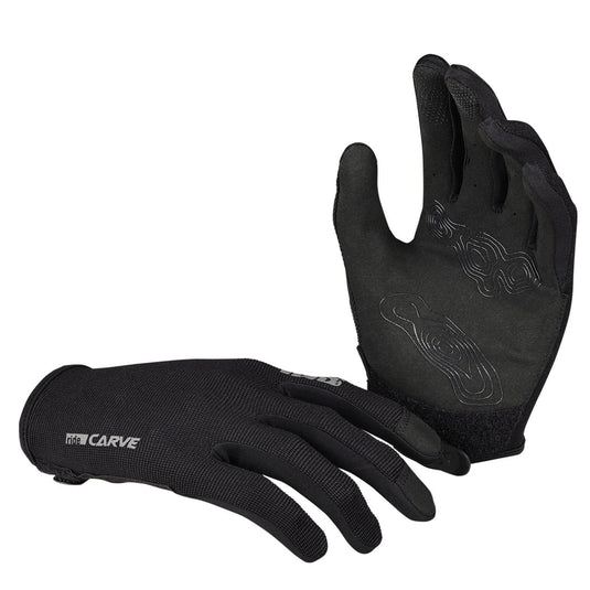 IXS Unisex Carve Digger Gloves - Silicone Grippers and Slip on Design with Touchscreen/Biking/Hiking Compatible (Black M) - RACKTRENDZ