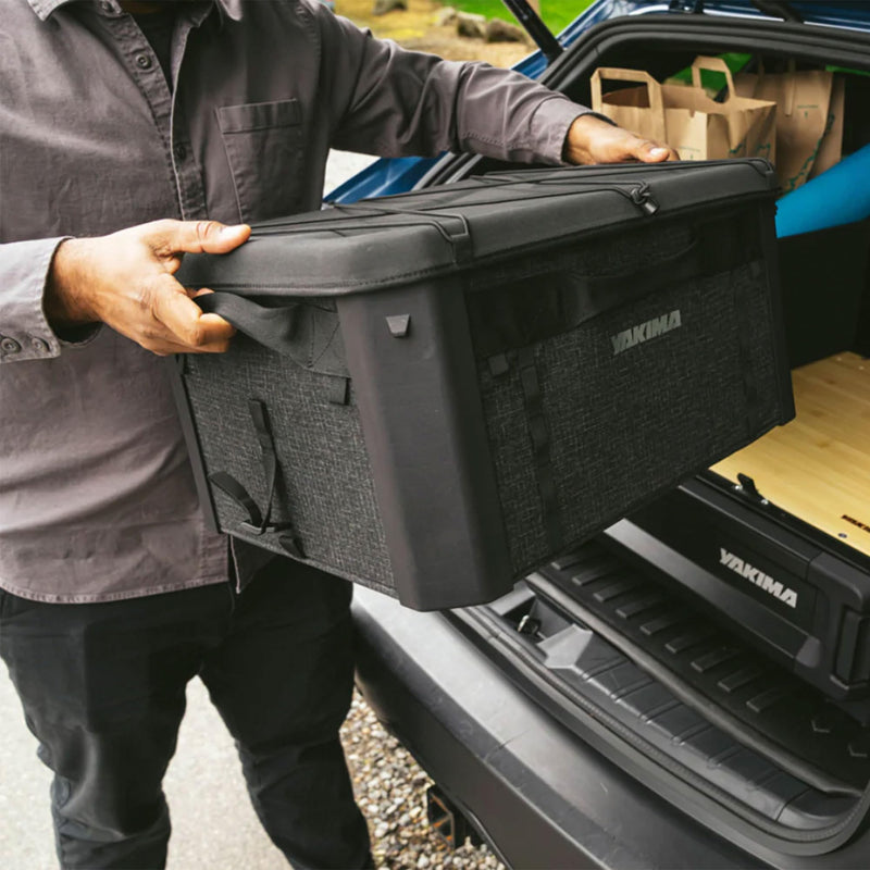 Load image into Gallery viewer, Yakima MOD GearCrate Medium Stackable Premium Tote with Thermoformed Lid and Removable Divider with Hook and Loop Attachment, Black
