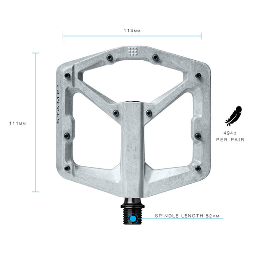 PÉDALE CRANKBRO STAMP 2 LG ARGENT