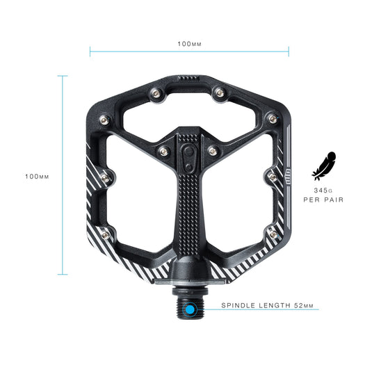 Crankbrothers Stamp 7,Aluminum MTB Bike Pedal, Black/White, Small