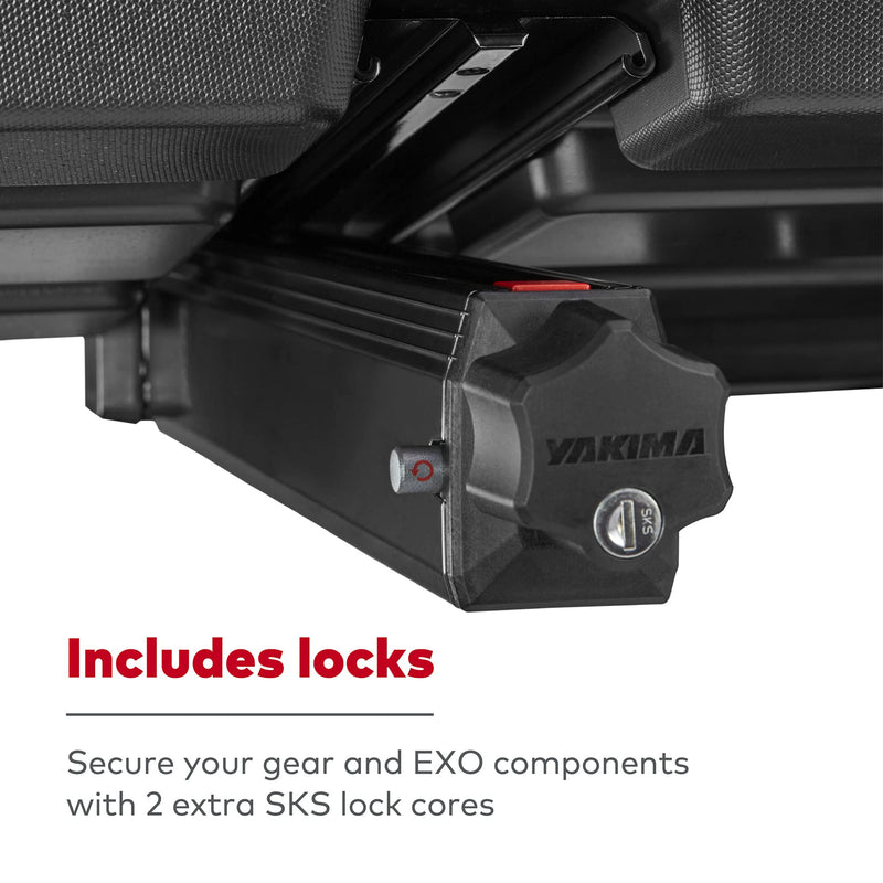 Chargez l&#39;image dans la visionneuse de la galerie, Système de rangement pour porte-bagages Yakima EXO SwingBase de 2 pouces avec HitchLock, noir
