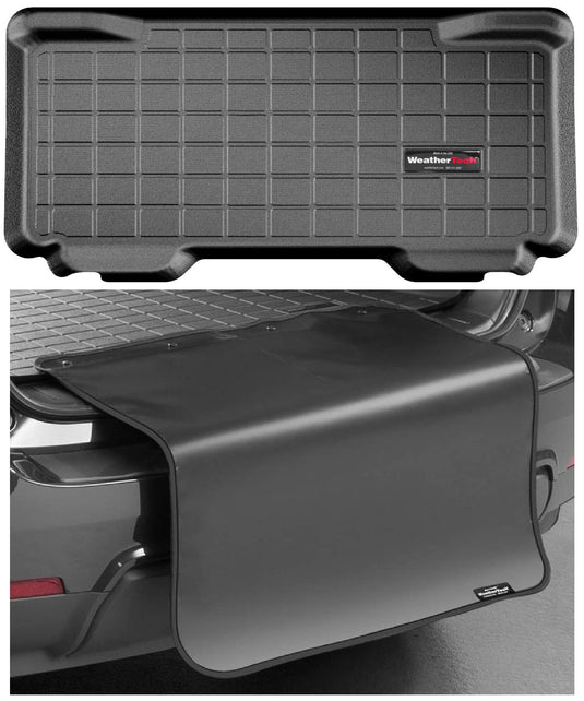 Weathertech Cargo Trunk Liner with Bumper Protector for MINI Hardtop, Cooper SE (Electric), Cooper - Rear Cargo Well w/Bumper Protector (40711SK), Black