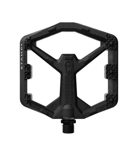 Crankbrothers Stamp 0 Flat Pedals for MTB & BMX Bikes, Lightweight Composite Body, Enhanced Grip with 12 Pins, Black, Large
