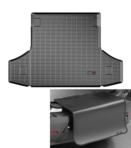 Weathertech Cargo Trunk Liner with Bumper Protector for Porsche® Panamera, Panamera, Panamera - Trunk with Bumper Protector (40433SK), Black