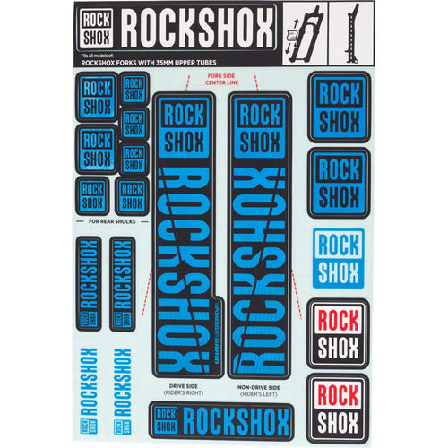 RockShox Decal Kit, 35mm, Blue - RACKTRENDZ