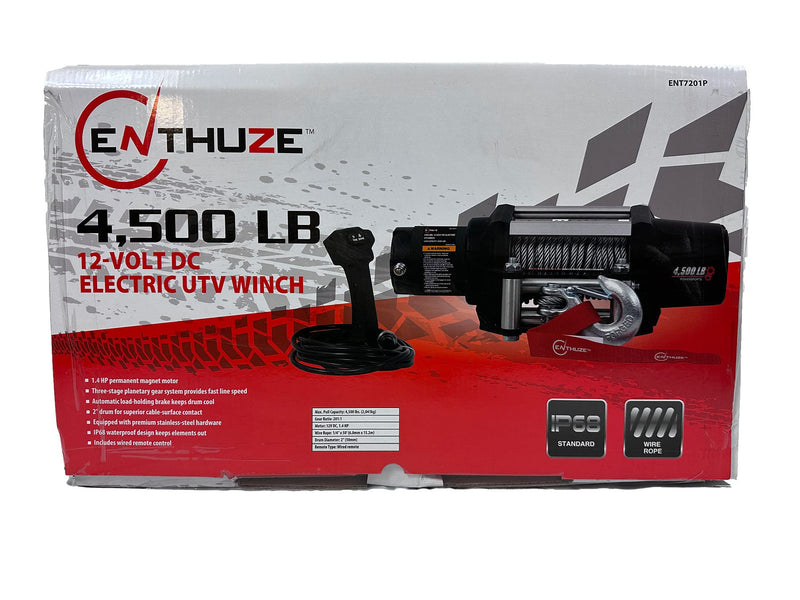 Load image into Gallery viewer, Enthuze 4500-lb 12V DC Electric Winch for Powersports &amp; UTVs
