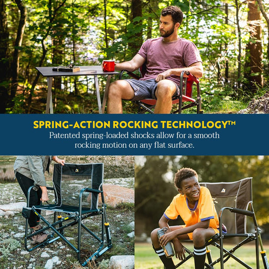 GCI Outdoor Freestyle Rocker Portable Rocking Chair & Outdoor Camping Chair, Black