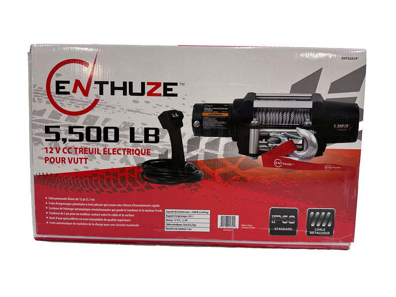 Load image into Gallery viewer, Enthuze 5500 LB 12V DC Winch for Powersports &amp; UTVs
