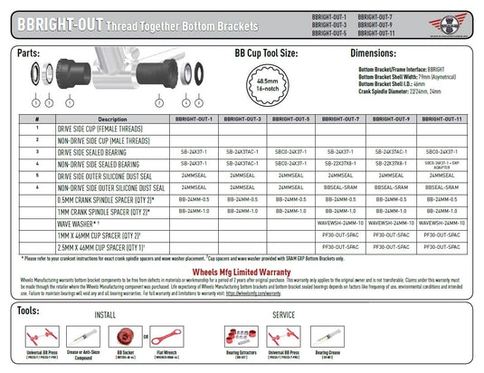 Wheels Manufacturing BBright to Shimano Bottom Bracket with Angular Contact - RACKTRENDZ