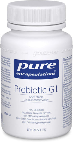 Probiotic G.I. - Shelf Stable Probiotic for Intestinal Health & Gastrointestinal Support - With Lactobacillus & Bifidobacterium Probiotic - 60 Capsules