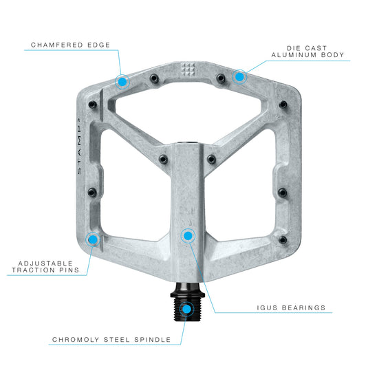 PÉDALE CRANKBRO STAMP 2 LG ARGENT