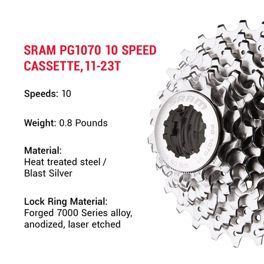 SRAM PG1070 11-36T 10 Speed Cassette, 11-36T - RACKTRENDZ