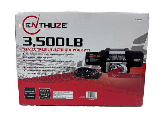 Enthuze 3500 LB ATV Electric Winch with Planetary Gear System