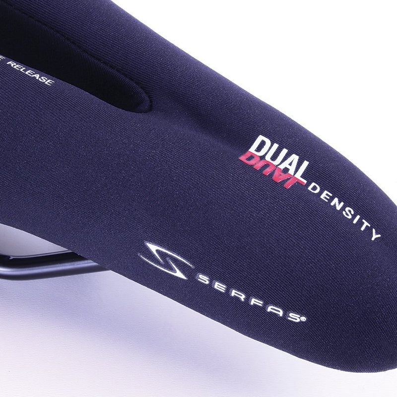 Chargez l&#39;image dans la visionneuse de la galerie, Serfas Dual Density Men&#39;s Bicycle Saddle with Cutout - RACKTRENDZ
