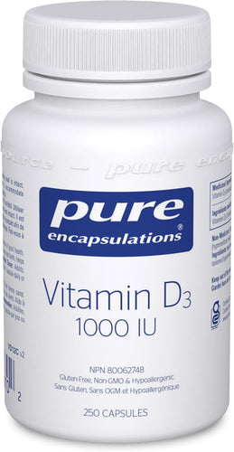 Vitamin D3 25 mcg (1,000 IU) - Supplement to Support Bone, Joint & Immune Health - With Premium Vitamin D - 250 Capsules