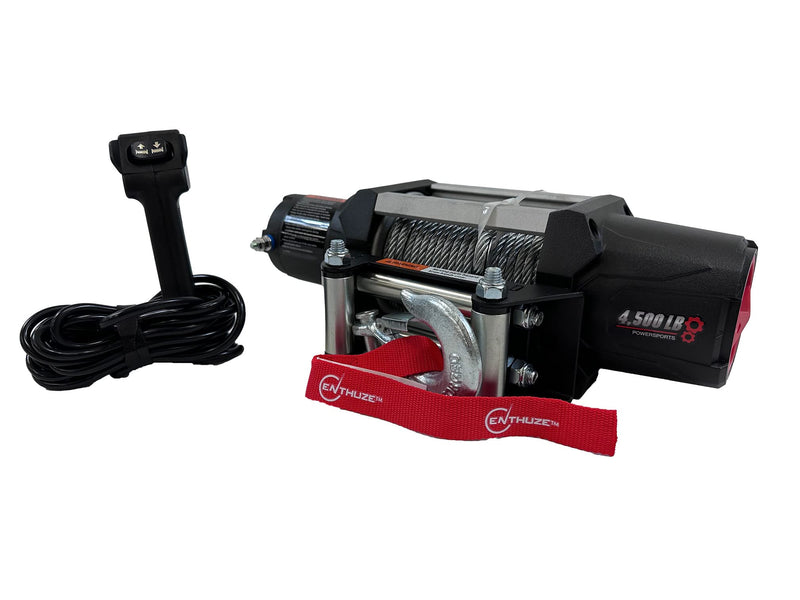 Load image into Gallery viewer, Enthuze 4500-lb 12V DC Electric Winch for Powersports &amp; UTVs
