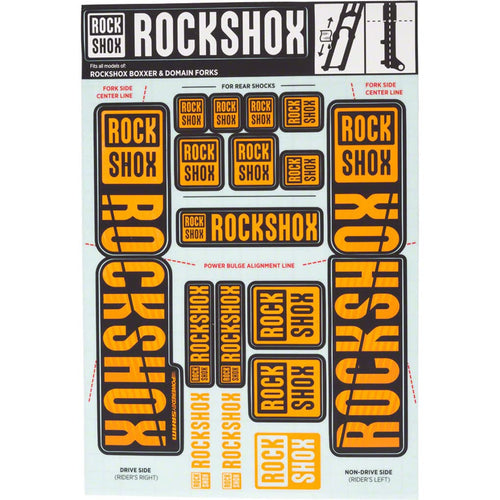 RockShox Fork Decal Kit - 35mm Dual Crown, Orange - RACKTRENDZ