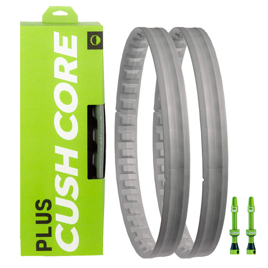 CushCore PLUS Set - Includes (2) Tire Inserts, (2) Presta Valves & Rim Stickers, Easy At-Home Installation, Bicycle Tire Inserts, Helps Improve Ride Quality, Fits a 2.6"-3.0" Tire (Single, 29”) - RACKTRENDZ