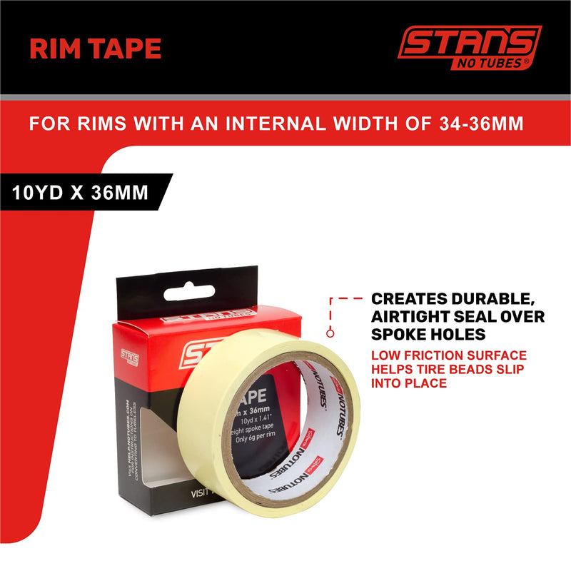 Load image into Gallery viewer, Stan's No Tubes, Rim Tape, Yellow, 36mm x 9.14m roll - RACKTRENDZ
