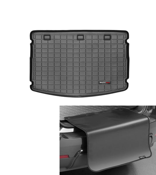 Weathertech Cargo Trunk Liner with Bumper Protector for Kia Rio - Behind 2nd Row w/Bumper Protector (40516SK), Black