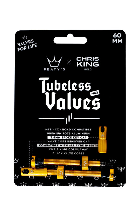 Peaty's Unisex's MK2 Valves, Gold, 60mm - RACKTRENDZ