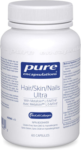 Hair/Skin/Nails Ultra - Supplement for Collagen, Antioxidants, Skin Hydration, Hair & Nails* - With Biotin, Vitamin C & More - 60 Capsules