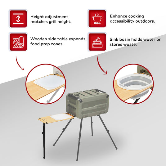 Table d'appoint en bois et planche à découper emboîtable Yakima EXO OpenRange 13 x 27 pouces