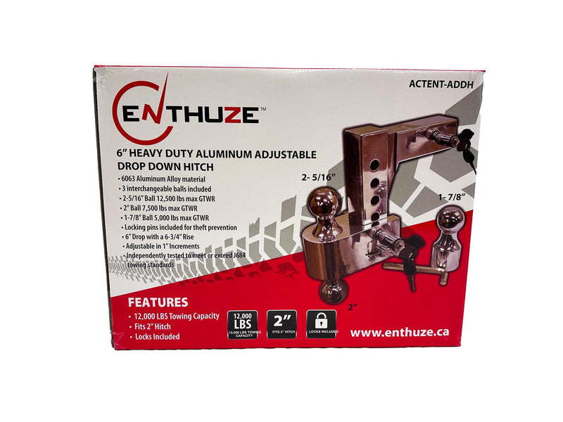 Load image into Gallery viewer, Enthuze 6" HD Aluminum Adjustable Hitch with 3 Ball Sizes
