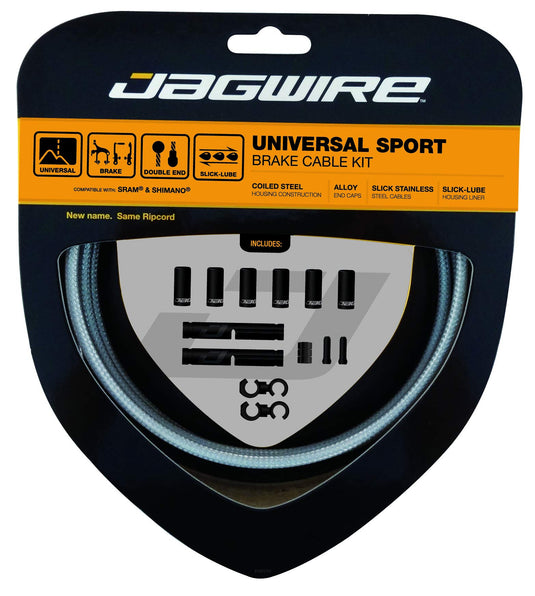 Jagwire Universal Sport Brake Cable Kit fits SRAM/Shimano and Campagnolo, Sterling Silver - RACKTRENDZ