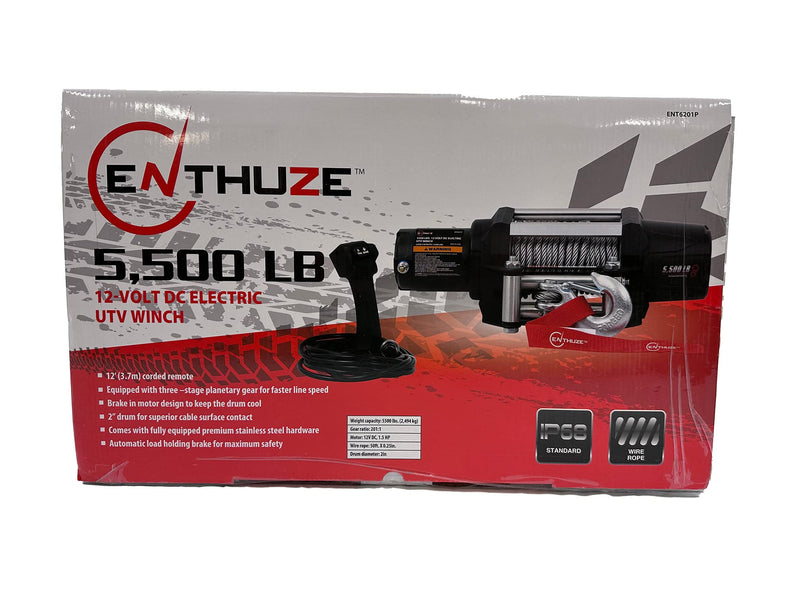 Load image into Gallery viewer, Enthuze 5500 LB 12V DC Winch for Powersports &amp; UTVs
