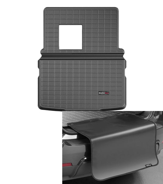 Weathertech Cargo Trunk Liner with Bumper Protector for Fiat 500L - Behind 1st Row w/Bumper Protector (40621SK), Black
