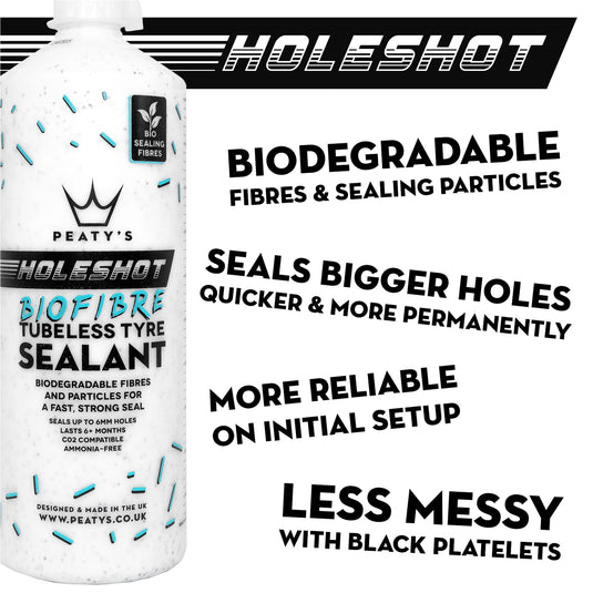 Peaty's Holeshot Biofibre Tubeless Tire Sealant 500mL/16.9 oz. - RACKTRENDZ