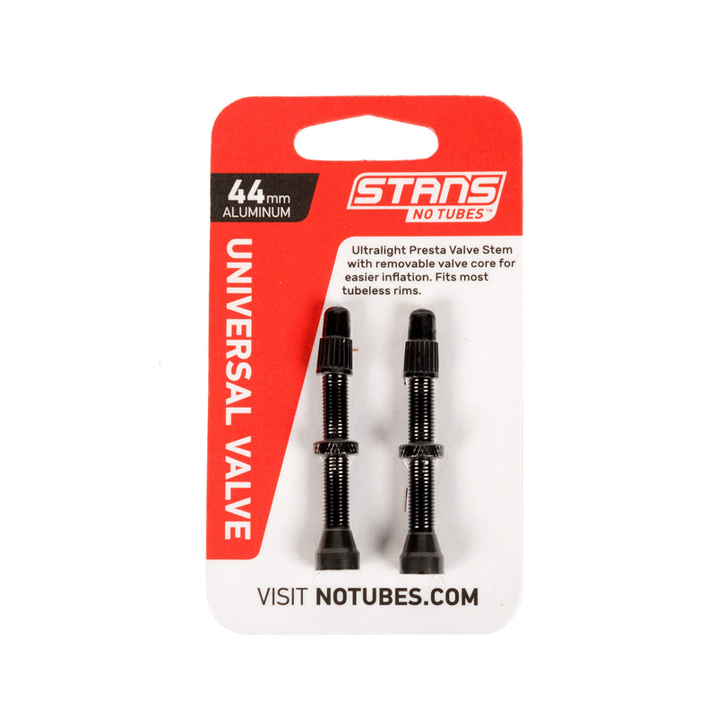 Load image into Gallery viewer, Stan's NoTubes Universal Valve Aluminium, Black, up to 8 mm Valve Hole, 44 mm. - RACKTRENDZ
