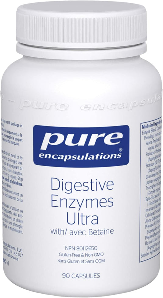 Digestive Enzymes Ultra with Betaine HCl - Vegetarian Digestive Enzyme Supplement to Support Protein, Carb, Fiber & Dairy Digestion* - 90 Capsules