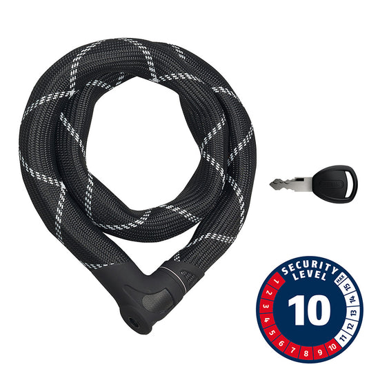 Abus, Iven Steel-O-Chain 8210, Chain Lock, Key, 8mm, 110cm, 3.6', Black