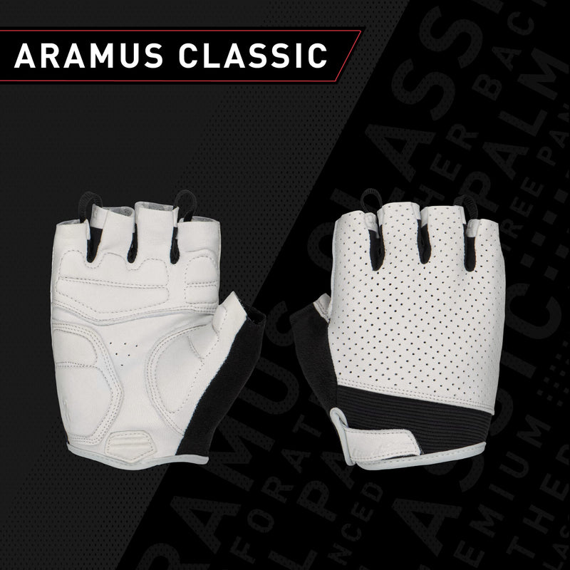 Load image into Gallery viewer, Lizard Skins Aramus Classic Leather Cycling Gloves V2 – Unisex Padded Short Finger Bike Gloves (Jet Black, Small) - RACKTRENDZ
