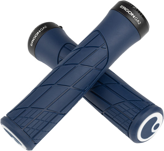 Ergon - GA2 Ergonomic Lock-on Bicycle Handlebar Grips | Standard Compatibility | for Mountain Bikes | Nightride Blue - RACKTRENDZ