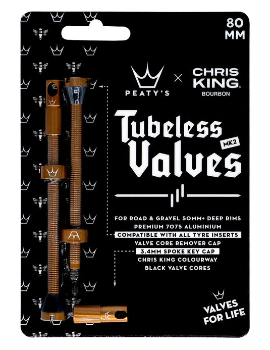 Peaty's MK2 Chris King 80mm Bourbon Tubeless Valves - RACKTRENDZ