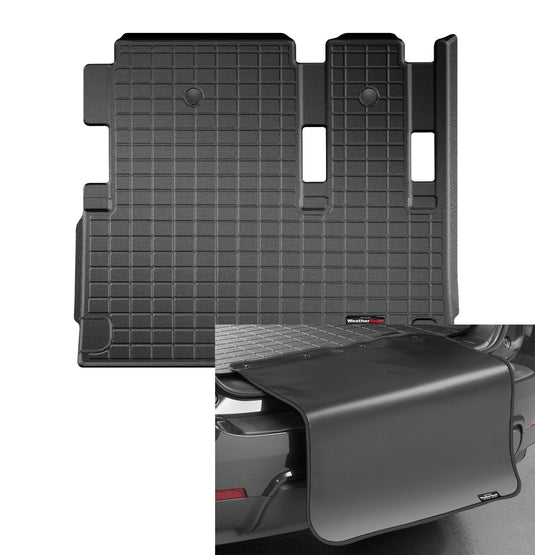 Weathertech Cargo Trunk Liner with Bumper Protector for Mercedes Metris - Behind 3rd Row w/Bumper Protector (401019SK), Black