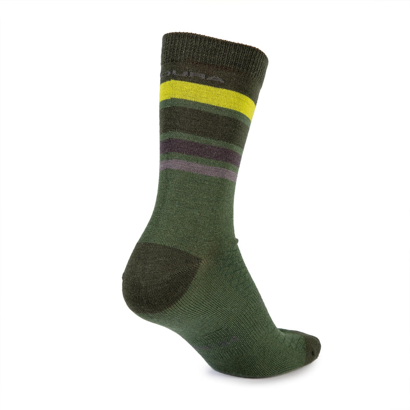 Chargez l&#39;image dans la visionneuse de la galerie, Endura BaaBaa Merino Stripe Cycling Sock Forest Green, S/M - RACKTRENDZ
