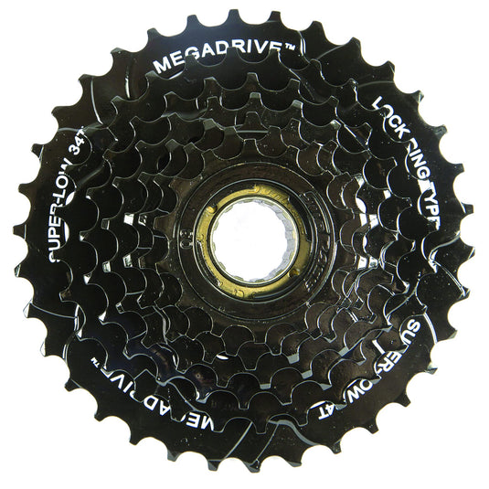 SunRace MFM300-7 Speed 14-34T Black Freewheel Cassette Sprocket for 7 Speeds, Sports and Outdoor, Black - RACKTRENDZ