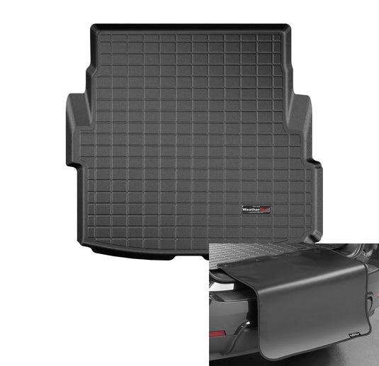 Weathertech Cargo Trunk Liner with Bumper Protector for Jaguar XE - Trunk with Bumper Protector (40834SK), Black