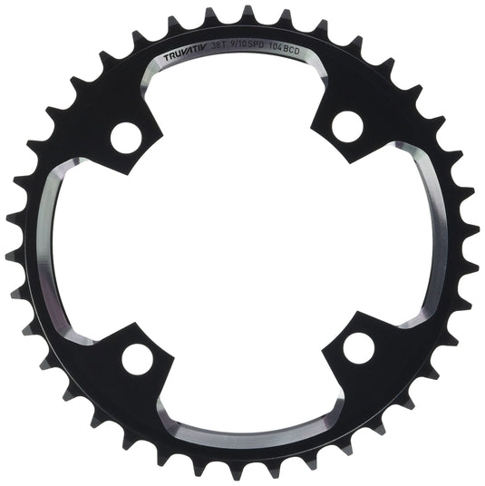 Truvativ Chainring DH 38T 4 Bolt 104 mm BCD X0DH Aluminium Blast Black 1 x 10, 11.6215.188.400 - RACKTRENDZ