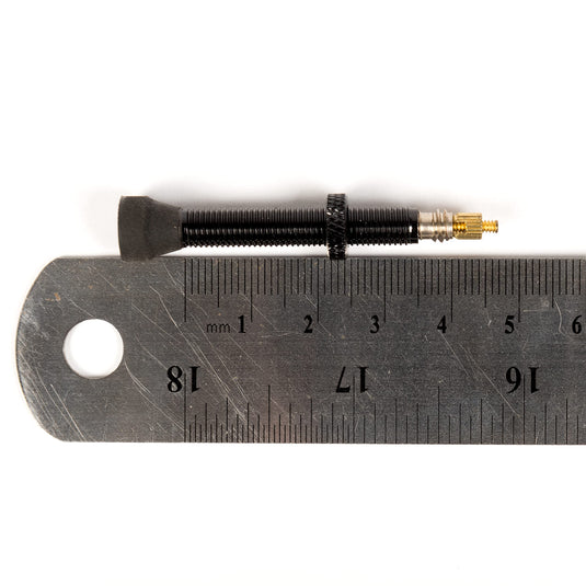 Stan's NoTubes Universal Valve Aluminium, Black, up to 8 mm Valve Hole, 44 mm. - RACKTRENDZ