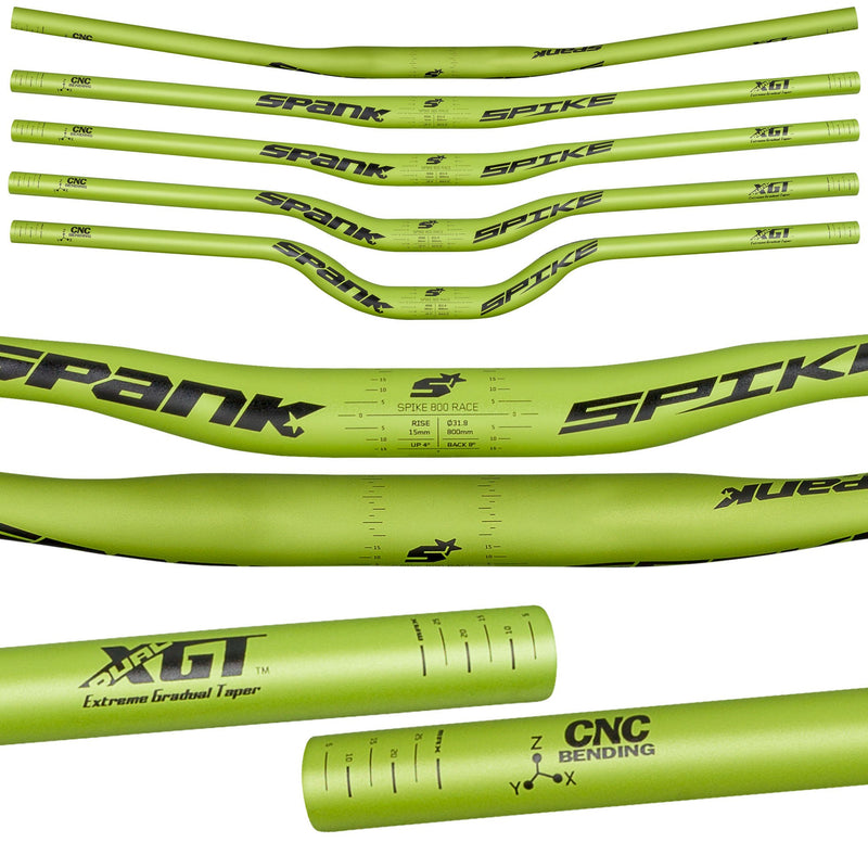 Chargez l&#39;image dans la visionneuse de la galerie, Spank Spike 800 Race Bar 30R Bike Handlebars, Green - RACKTRENDZ
