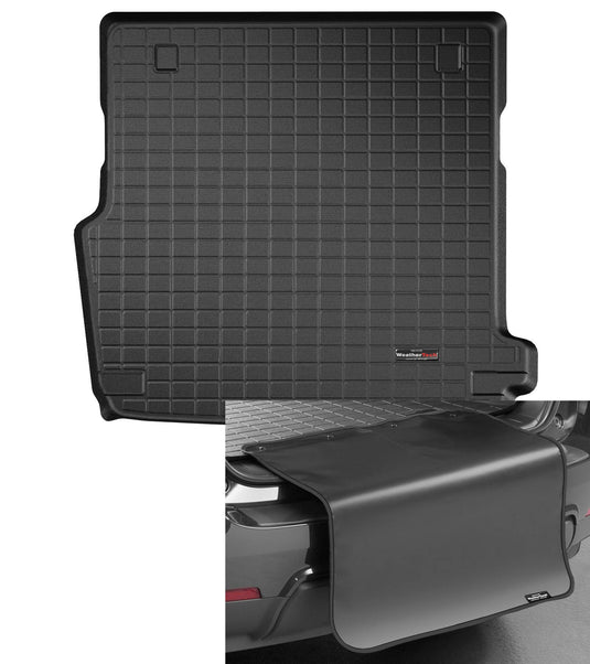 Weathertech Cargo Trunk Liner with Bumper Protector for Mercedes AMG E 63 S Wagon, AMG E 63 S, E-Class - Behind 2nd Row w/Bumper Protector (401028SK), Black