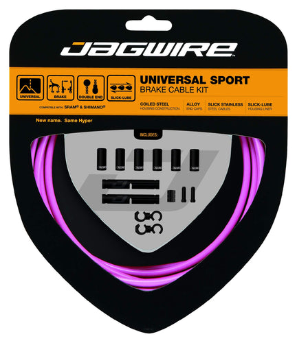 Jagwire Universal Sport Cable Brake / Sheath Kit Unisex Adult, Pink - RACKTRENDZ