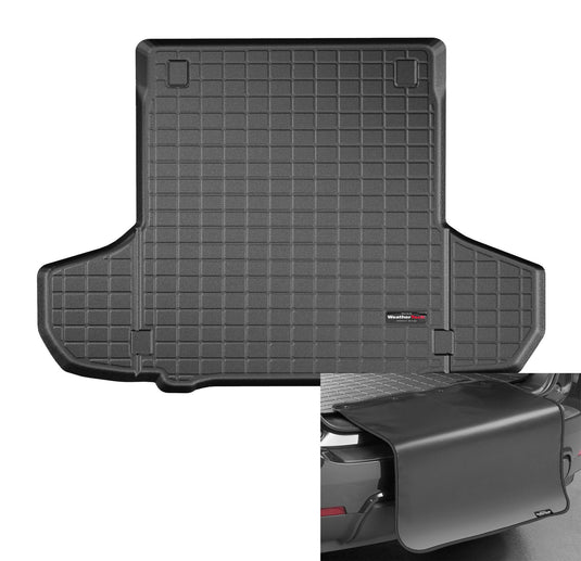 Weathertech Cargo Trunk Liner with Bumper Protector for Porsche® Panamera, Panamera, Behind 2nd Row w/Bumper Protector (401022SK), Black